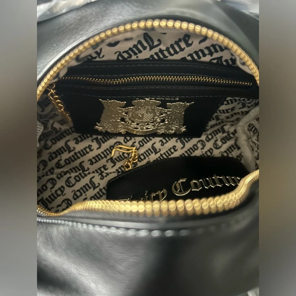 Juicy Couture UK Black Scottie Dog leather satchel Bowler Bag
